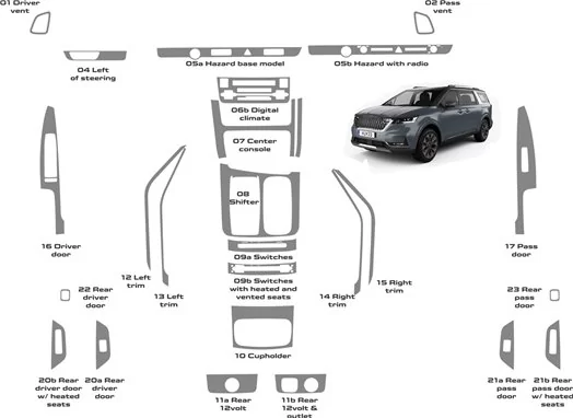 Kia Carnival 2022-2024 Innenraum WHZ Armaturenbrett-Zierleiste Kia Carnival 2022-2024 Innenraum WHZ Armaturenbrett-Zierleiste