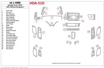 Honda Civic 2012-UP Sedan, Without NAVI BD innenausstattung armaturendekor cockpit dekor - 1- Cockpit Dekor Innenraum Honda Civic 2012-UP Sedan, Without NAVI BD innenausstattung armaturendekor cockpit dekor - 1- Cockpit Dekor Innenraum