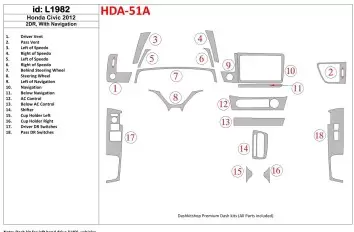 Honda Civic 2012-UP With NAVI BD innenausstattung armaturendekor cockpit dekor - 1- Cockpit Dekor Innenraum Honda Civic 2012-UP With NAVI BD innenausstattung armaturendekor cockpit dekor - 1- Cockpit Dekor Innenraum