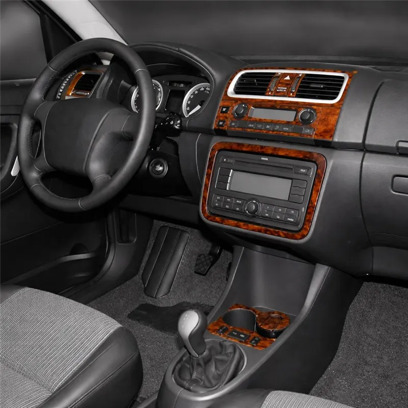 Skoda Fabia 5J Roomster 2006-heute 3D Cockpit Dekor Interieurleisten Set 20-teilig