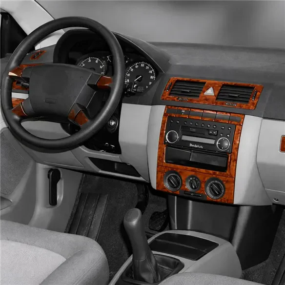 Skoda Fabia 6Y 1999-2006 3D Cockpit Dekor Interieurleisten Set 24-teilig