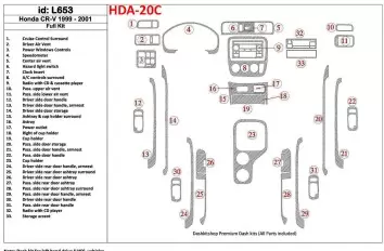 Honda CR-V 1999-2001 Voll Satz, 33 Parts set BD innenausstattung armaturendekor cockpit dekor