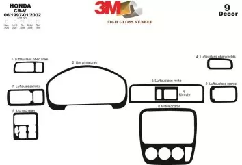 Honda CR-V 4X4 97-02 Mittelkonsole Armaturendekor Cockpit Dekor 9-Teilige - 2- Cockpit Dekor Innenraum Honda CR-V 4X4 97-02 Mittelkonsole Armaturendekor Cockpit Dekor 9-Teilige - 2- Cockpit Dekor Innenraum