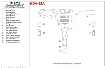 Honda CR-Z 2011-UP Voll Satz Without NAVI BD innenausstattung armaturendekor cockpit dekor