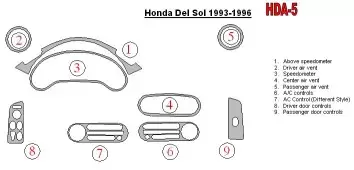 Honda DelSol 1993-1996 Voll Satz BD innenausstattung armaturendekor cockpit dekor
