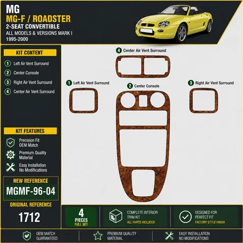 MG MG-F 1996-2000 3D Cockpit Dekor Interieurleisten Set 4-teilig 2