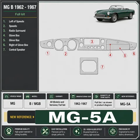 MG B 1962-1967 3D Cockpit Dekor Interieurleisten Set Full Set / as shown in product diagram-teilig 2