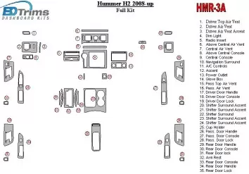 Hummer H2 2008-UP Voll Satz BD innenausstattung armaturendekor cockpit dekor
