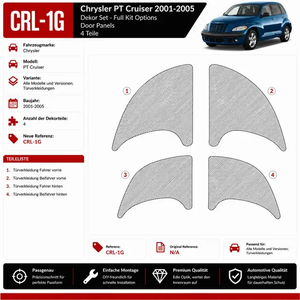 Chrysler PT Cruiser 2001-2005 3D Cockpit Dekor Interieurleisten Set 4-teilig