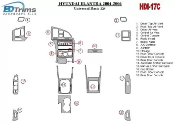 Hyundai Elantra 2004-2006 Universal Grundset BD innenausstattung armaturendekor cockpit dekor