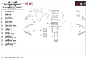 Hyundai Genesis Coupe 2010-2012 Voll Satz, Automatic Gearbox , Automatic AC BD innenausstattung armaturendekor cockpit dekor