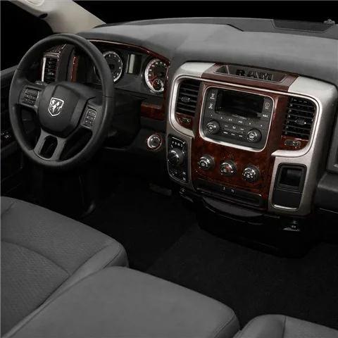 Dodge Ram 2016-2018 komplett mit Touchscreen, mit vorderen Sportsitzen, 65 Pcs 3D Armaturenbrett-Dekor-Set