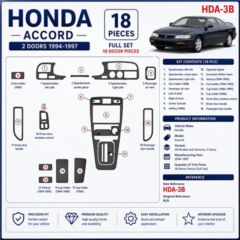 Honda Pilot 2005-2005 3D Cockpit Dekor Interieurleisten Set Basic Set / as shown in product diagram-teilig