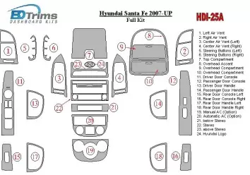 Hyundai Santa Fe 2007-UP Voll Satz BD innenausstattung armaturendekor cockpit dekor