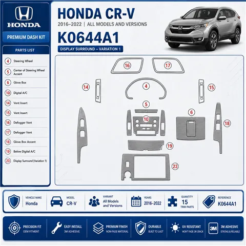 Honda CR-V 2016-2022 3D Cockpit Dekor Interieurleisten Set 15-teilig