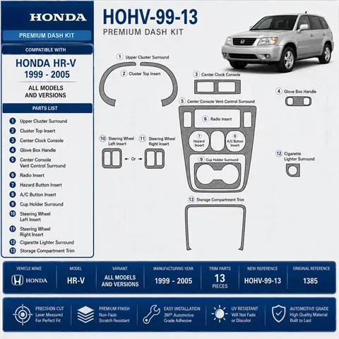 Honda HR-V 1999-2005 3D Cockpit Dekor Interieurleisten Set 13-teilig