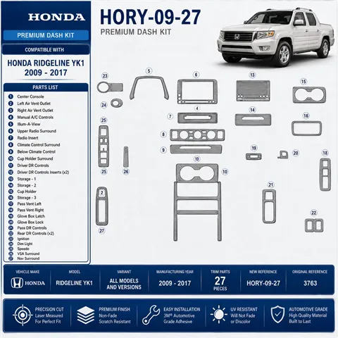 Honda Ridgeline YK1 2009-2017 3D Cockpit Dekor Interieurleisten Set 27-teilig