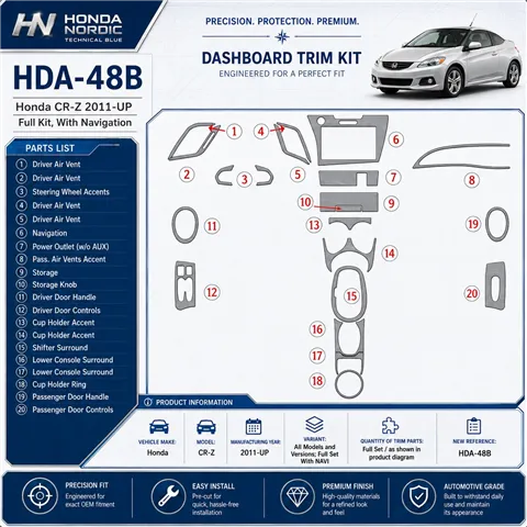 Honda CR-Z 2011-heute 3D Cockpit Dekor Interieurleisten Set Full Set / as shown in product diagram-teilig