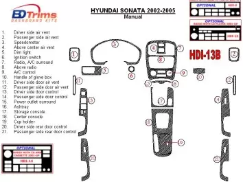 Hyundai Sonata 2002-2005 For Manual Gear Box BD innenausstattung armaturendekor cockpit dekor