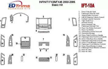 Infiniti FX 2003-2005 Voll Satz BD innenausstattung armaturendekor cockpit dekor