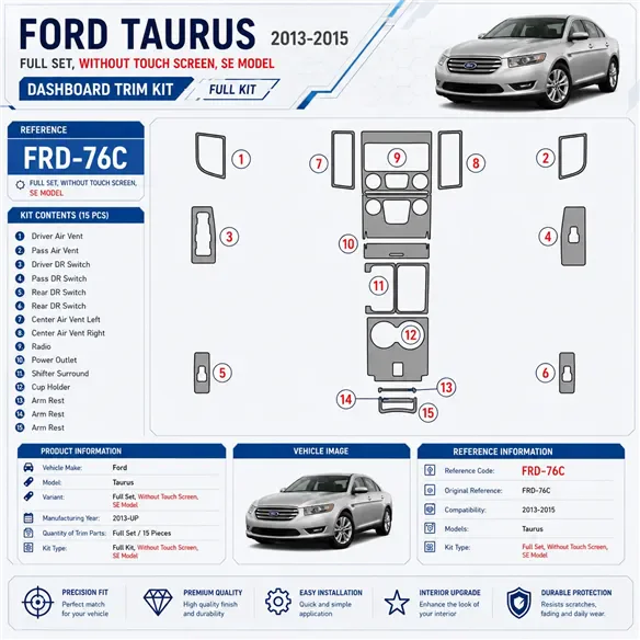 Ford Taurus 2013-heute 3D Cockpit Dekor Interieurleisten Set Full Set / as shown in product diagram-teilig