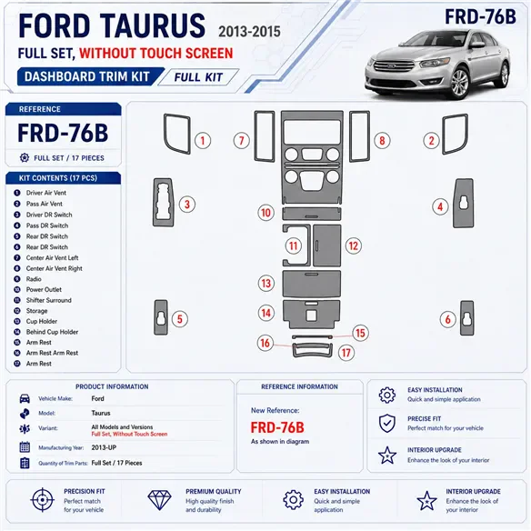 Ford Taurus 2013-heute 3D Cockpit Dekor Interieurleisten Set Full Set / as shown in product diagram-teilig