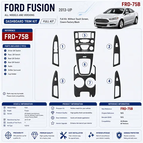 Ford Fusion 2013-heute 3D Cockpit Dekor Interieurleisten Set Full Set / as shown in product diagram-teilig