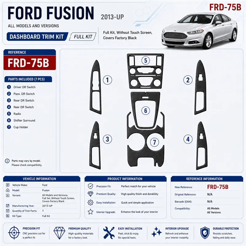 Ford Fusion 2013-heute 3D Cockpit Dekor Interieurleisten Set Full Set / as shown in product diagram-teilig