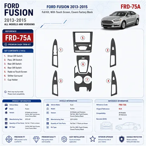 Ford Fusion 2013-heute 3D Cockpit Dekor Interieurleisten Set Full Set / as shown in product diagram-teilig