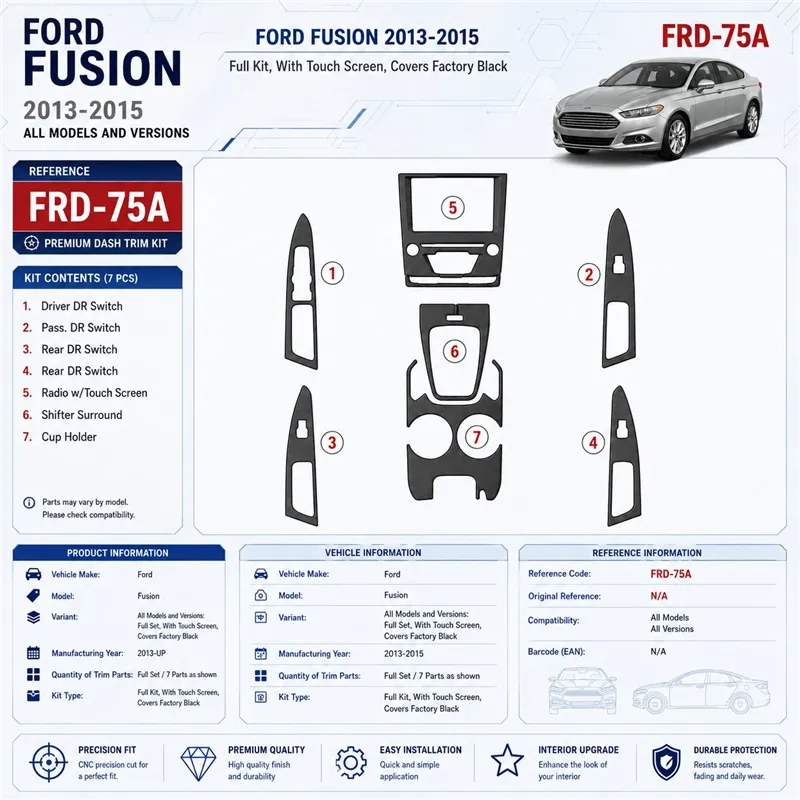Ford Fusion 2013-heute 3D Cockpit Dekor Interieurleisten Set Full Set / as shown in product diagram-teilig