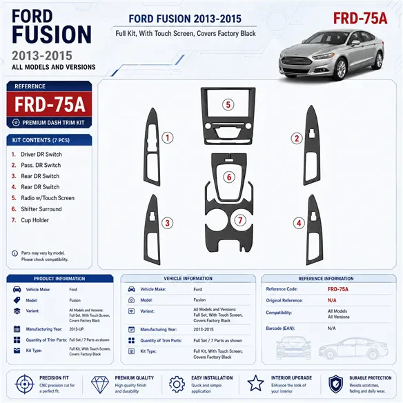 Ford Fusion 2013-heute 3D Cockpit Dekor Interieurleisten Set Full Set / as shown in product diagram-teilig