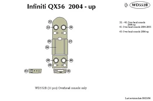 Infiniti QX56 2004-2007 Overhead Console BD innenausstattung armaturendekor cockpit dekor - 1- Cockpit Dekor Innenraum Infiniti QX56 2004-2007 Overhead Console BD innenausstattung armaturendekor cockpit dekor - 1- Cockpit Dekor Innenraum