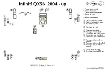 Infiniti QX56 2004-2007 Grundset BD innenausstattung armaturendekor cockpit dekor - 1- Cockpit Dekor Innenraum
