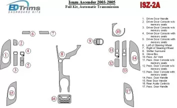 Isuzu Ascender 2003-2005 Voll Satz, Automatic Gear BD innenausstattung armaturendekor cockpit dekor