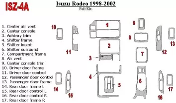 Isuzu Rodeo 1998-2002 Voll Satz BD innenausstattung armaturendekor cockpit dekor