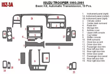 Isuzu Trooper 1995-2002 Grundset, Automatic Gear BD innenausstattung armaturendekor cockpit dekor