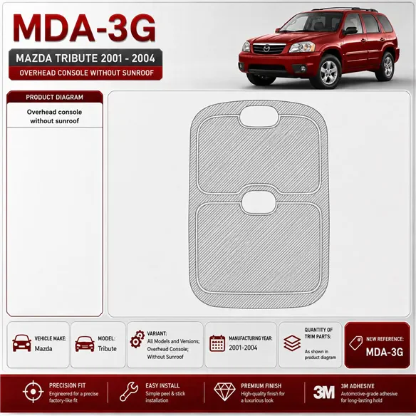 Mazda Tribute 2001-2004 3D Cockpit Dekor Interieurleisten Set As shown in product diagram-teilig