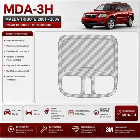 Mazda Tribute 2001-2004 3D Cockpit Dekor Interieurleisten Set As shown in product diagram-teilig