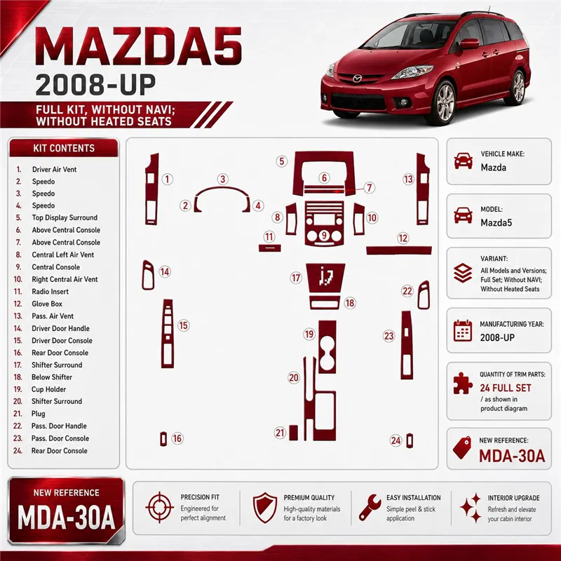 Mazda Mazda5 2008-heute 3D Cockpit Dekor Interieurleisten Set Full Set / as shown in product diagram-teilig
