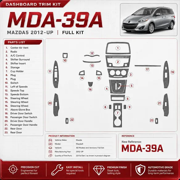 Mazda Mazda5 2012-heute 3D Cockpit Dekor Interieurleisten Set Full Set / as shown in product diagram-teilig