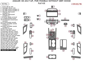 Jaguar XE 2017-2018 Voll Satz innenausstattung armaturendekor cockpit dekor43 Teilige - 2- Cockpit Dekor Innenraum