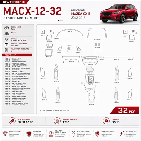 Mazda CX5 2012-2017 3D Cockpit Dekor Interieurleisten Set 32-teilig