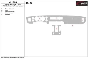 Jaguar XJ6 1976-1982 Voll Satz, Automatic Gear BD innenausstattung armaturendekor cockpit dekor