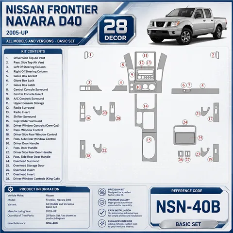 Nissan Frontier 2005-heute 3D Cockpit Dekor Interieurleisten Set Basic Set / as shown in product diagram-teilig