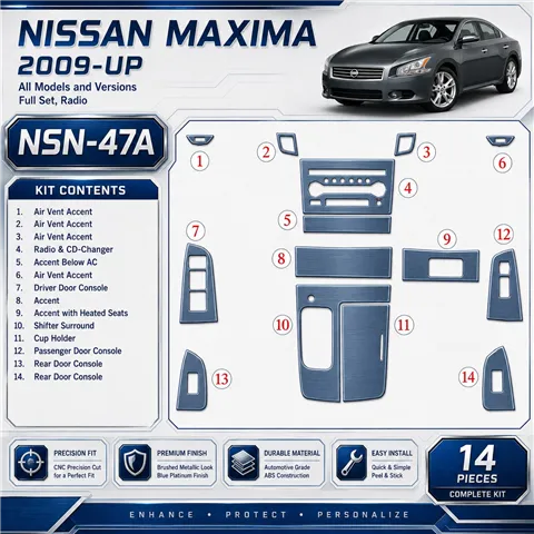 Nissan Maxima 2009-heute 3D Cockpit Dekor Interieurleisten Set Full Set / as shown in product diagram-teilig