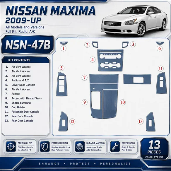 Nissan Maxima 2009-heute 3D Cockpit Dekor Interieurleisten Set Full Set / as shown in product diagram-teilig