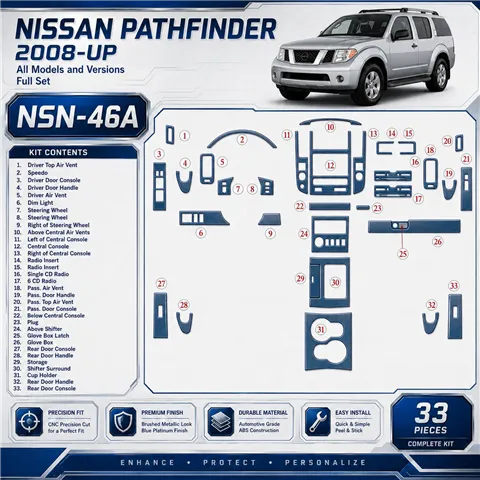 Nissan Pathfinder 2008-heute 3D Cockpit Dekor Interieurleisten Set Full Set / as shown in product diagram-teilig