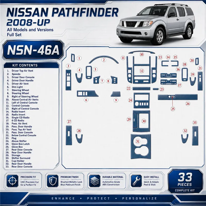 Nissan Pathfinder 2008-heute 3D Cockpit Dekor Interieurleisten Set Full Set / as shown in product diagram-teilig