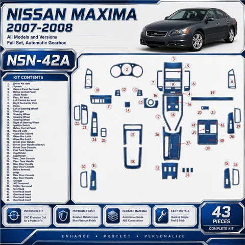 Nissan Maxima 2007-2008 3D Cockpit Dekor Interieurleisten Set Full Set / as shown in product diagram-teilig
