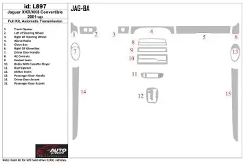 Jaguar XKR/XK8 2001-UP Voll Satz, Automatic Gear BD innenausstattung armaturendekor cockpit dekor